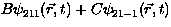 $B \psi_{211}(\vec{r},t) 
+ C \psi_{21-1}(\vec{r},t)$