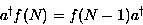 \begin{displaymath}
a^{\dagger} f(N) = f(N-1) a^{\dagger}\end{displaymath}