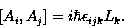 \begin{displaymath}[A_i, A_j]
= i \hbar \epsilon_{ijk} L_k.\end{displaymath}